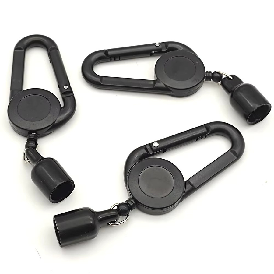 Versenkbare Feuerzeughalter Hülse mit Karabiner Clip in Schwarz - Bild 6