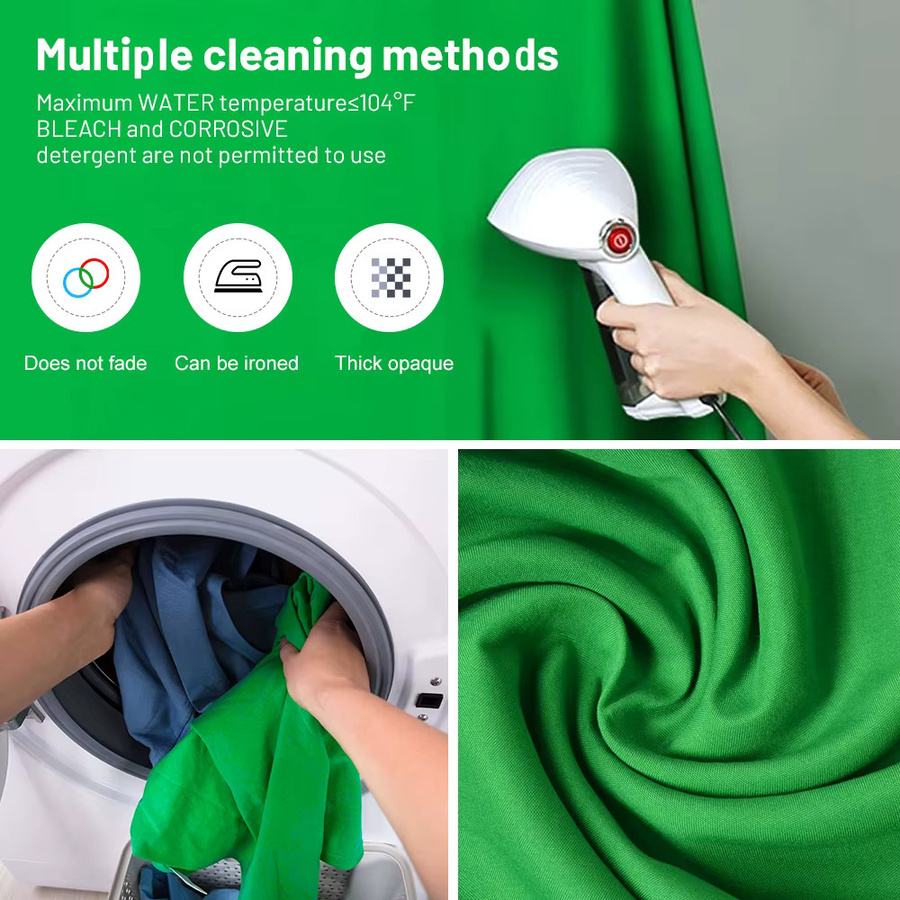 LEJIADA Professioneller Greenscreen für Live-Streaming in Grün als Ganzkörper-Hintergrund - Bild 2