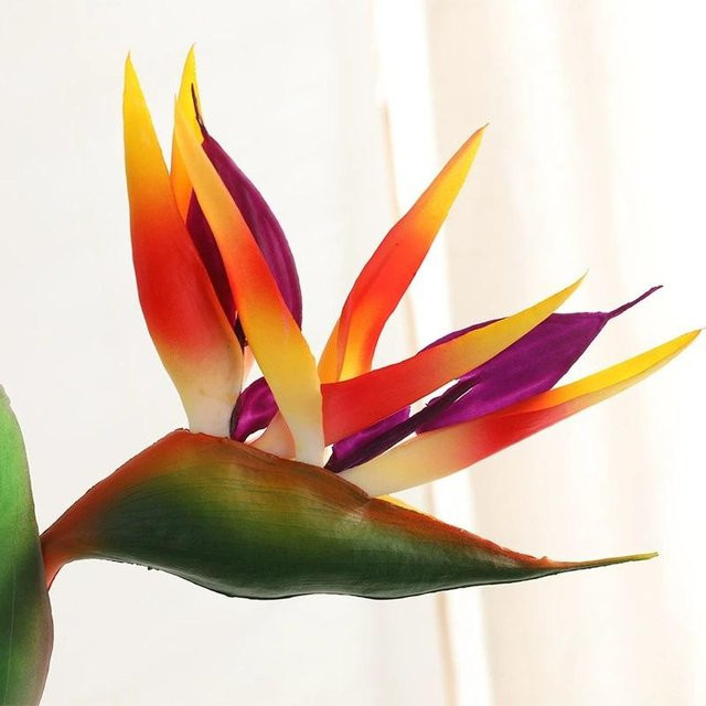 2 Stück Paradiesvogelblumen aus Weichgummi PU, UV-beständig und farbecht, Mehrfarbig, Höhe: 80 cm - Bild 1