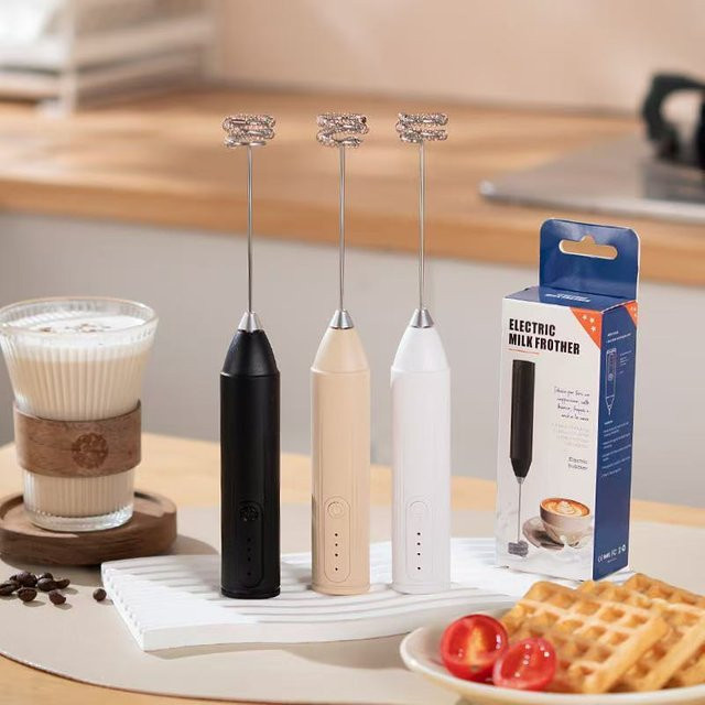 XIADYINJIA Elektrischer Milchaufschäumer und Handmixer in Weiß mit 3 Geschwindigkeitsstufen für Kaffee, Sahne und Backzubehör - Bild 1