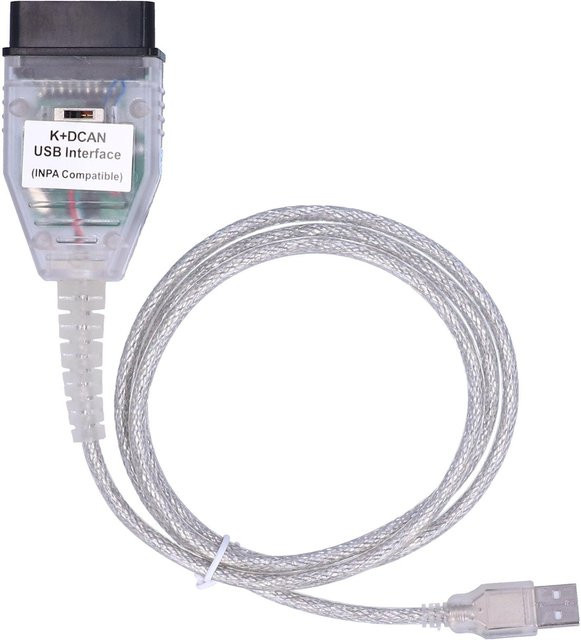 Fishine 1224V OBD-Kabeladapter mit Schalter für K+CAN K+DCAN Auto-Fehlerdiagnose in Grau - Bild 1