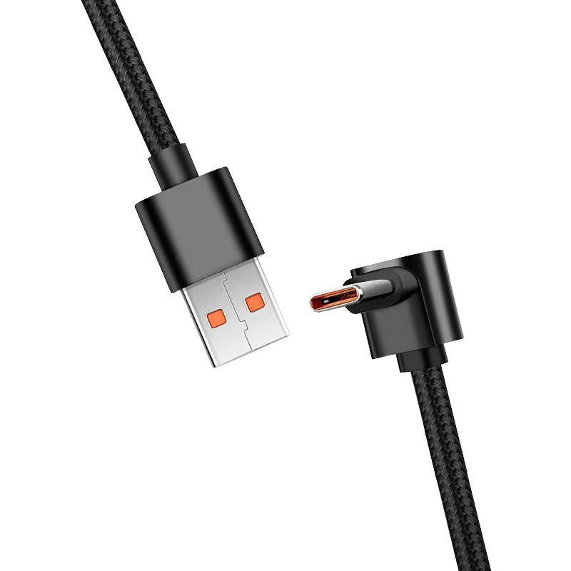 60W USB-C zu Typ-C PD Schnellladekabel mit 90 Grad Winkel in Schwarz für iPhone 15 Pro Max, MacBook, iPad, Xiaomi, Huawei und Samsung - Bild 2