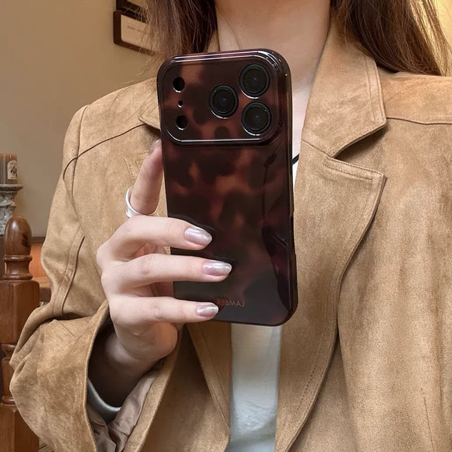 Lamber Handyhülle im Retro-Stil für Samsung Galaxy S20 S21 S22 S23 S24 S25 FE Plus Note20 Ultra 4G 5G, Glänzende Hartschale aus PC, Braun - Bild 3