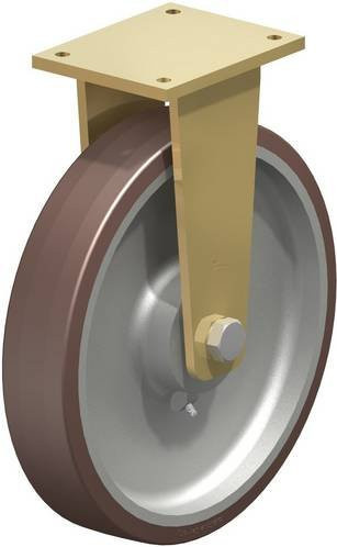 Blickle Bockrolle 402K BS-GB 754228 mit 400 mm Rad-Durchmesser und 3000 kg Tragfähigkeit in Silber und Braun - Bild 1