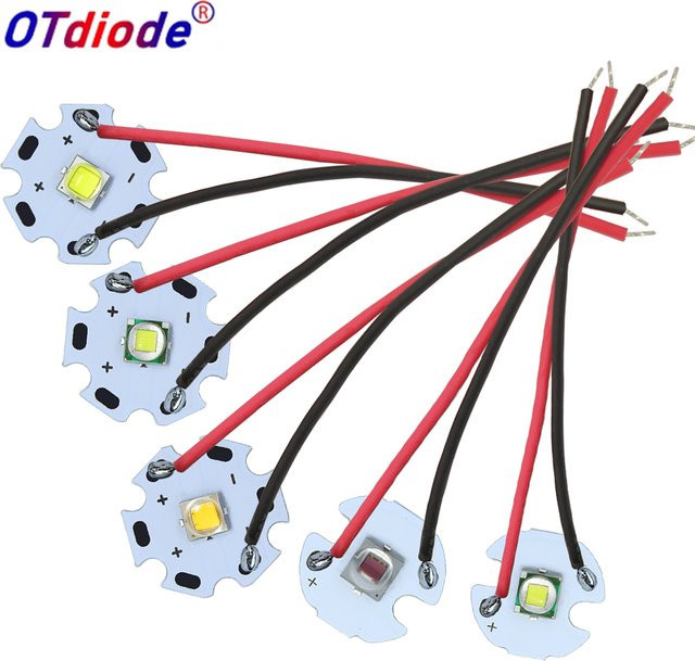 High Power LED XLM T6 5050-L2 Dioden mit Kabel für Taschenlampen und Fahrradbeleuchtung in Silber - Bild 1
