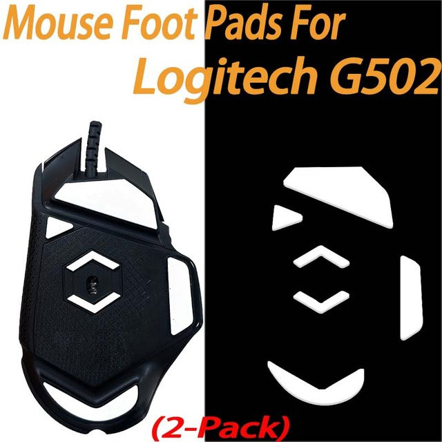 2 Stück Teflon-Fußpolster für Logitech G502 Hero kabelgebundene Gaming-Maus, Schwarz - Bild 1