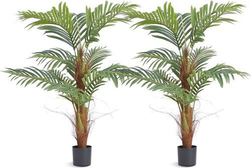 VEVOR 2er Set Künstliche Betelnusspalme Areca Catechu in Grün, PE-Material, H x B x T: 121,9 x 80 x 80 cm - Bild 1