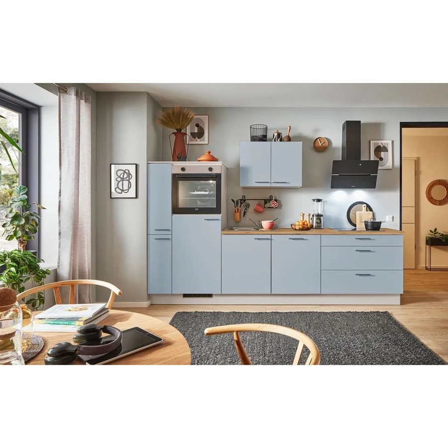 pino Küchenzeile Pastellblau mit Anschlag links, 1 Geräte- und 1 Seitenschrank - Bild 2