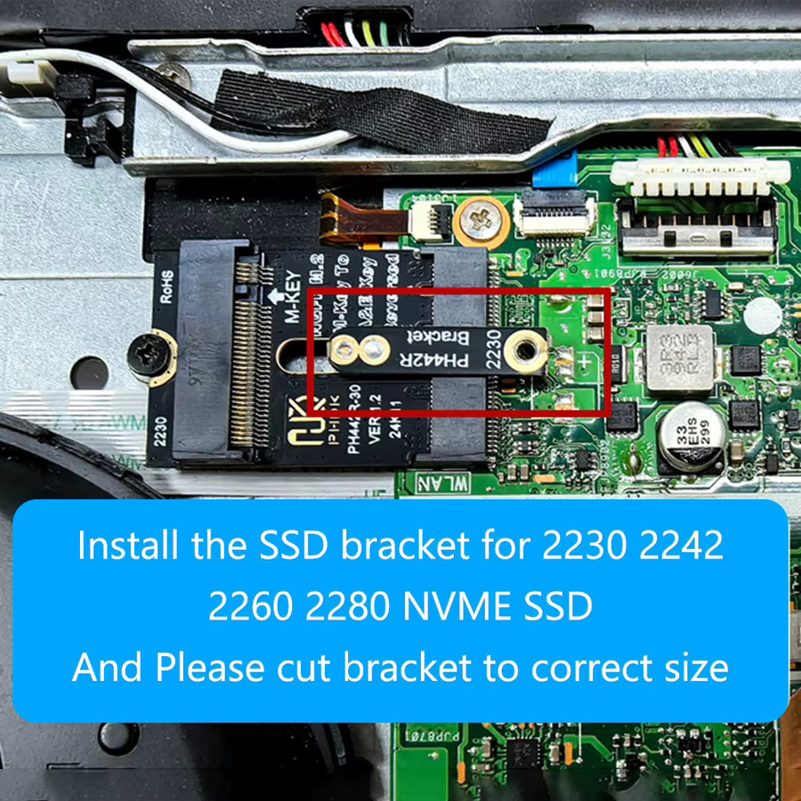 ATUOTIN M.2 A+E zu NVMe SSD Adapter PCI-E 4.0 NGFF A+E-Key auf NVMe M-Key Erweiterung für 2230 2242 2260 2280 SSD in Schwarz - Bild 4