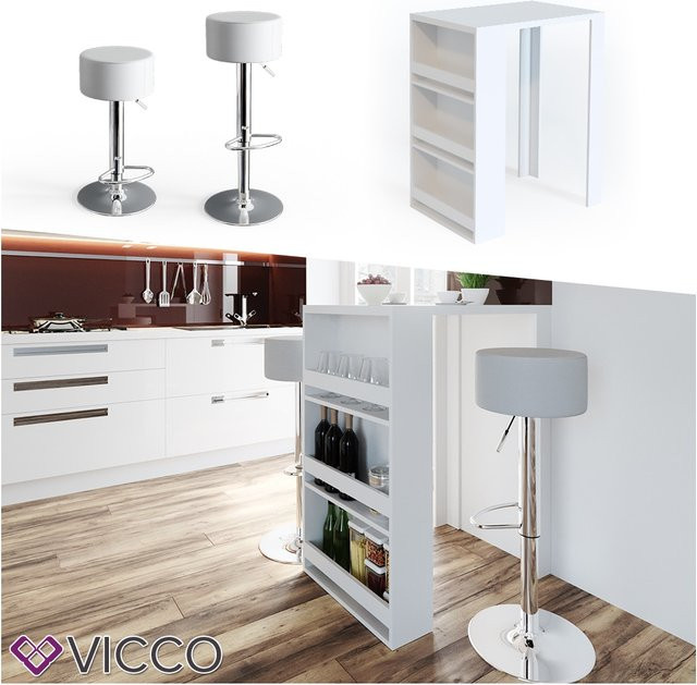 VICCO Bartisch als Stehtisch und Bistrotisch für die Küche in Weiß - Bild 1