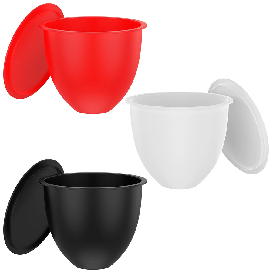 3-teiliges Silikon-Mixer-Einleger-Set mit Sicherheitsdeckel für KitchenAid, Schwarz, Rund - Bild 7