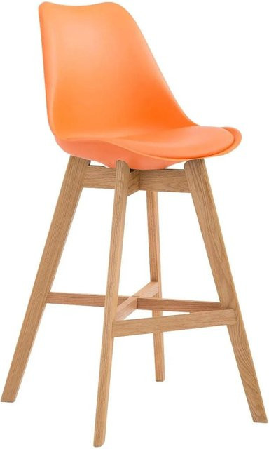 DELUKE Barhocker DUMIR Barstuhl mit Lehne aus Kunststoff in Orange, B/T/H: 48 x 56 x 112 cm - Bild 1
