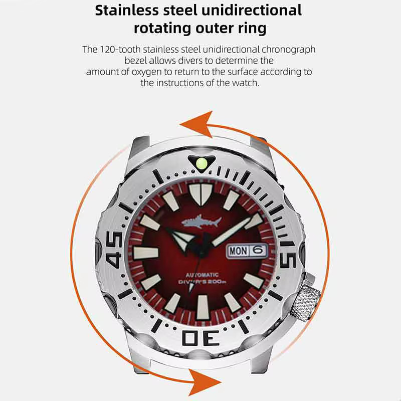 HEIMDALLR Automatik Taucheruhr, Edelstahl, Schwarz, 62 mm, Herren - Bild 2