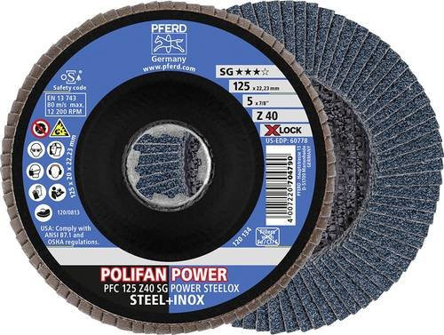 PFERD Fächerschleifscheibe Blau Durchmesser: 125 mm, 10 Stück - Bild 1