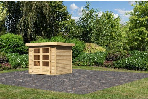 KARIBU Gartenhaus Askola aus Holz in Beige, B/H/T: 213 x 211 x 217 cm - Bild 1