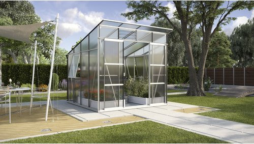 VITAVIA Gewächshaus Freya Plus aus Aluminium in Silber, B: 254 cm, H: 246 cm, T: 254 cm - Bild 1