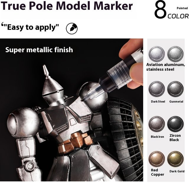 Metallische Acryl-Farbstifte in Grau und Multicolour mit 0,1 mm feiner Spitze für Spielzeugmodelle und Ausbesserungsmalerei - Bild 1