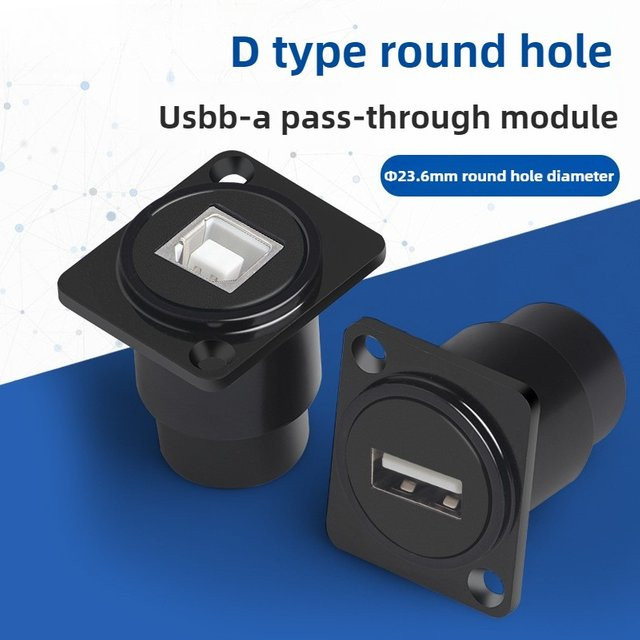 USB 2.0 Drucker-Datenkabel mit A-Port und B-Port, bidirektionales D-Typ Netzwerkmodul, Schwarz - Bild 1
