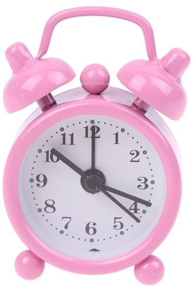 Klassischer Mini-Wecker Asahi New mit Glocke und Quarzwerk in Pink - Bild 1