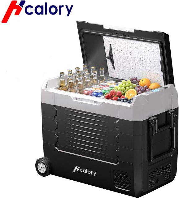 Hcalory D55M+ Dual-Zone Kompressor-Kühlbox mit Rollen, tragbarer Kühlschrank für LKW, Wohnmobil und Camping, 12V/24V DC - Bild 1