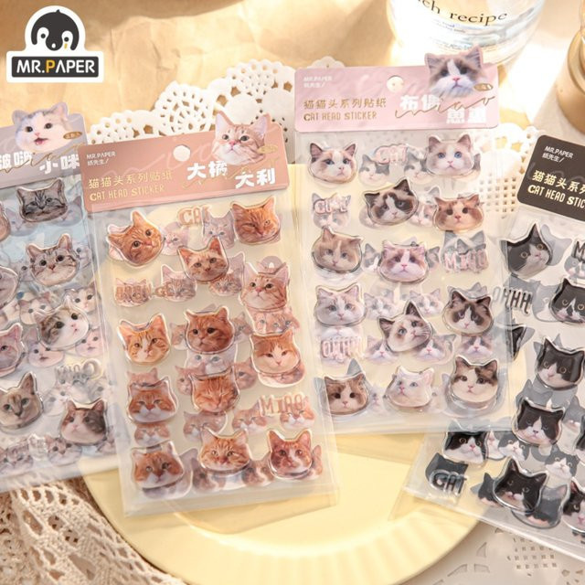 Mr Paper Kawaii Sticker Set mit Katzenmotiven in Mehrfarbig für DIY Dekorationen und Schreibwaren - Bild 1