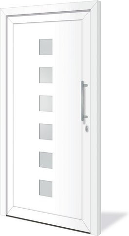 RORO Haustür Neuberg aus Kunststoff in Weiß mit Glaseinsatz, B/H: 110 x 210 cm - Bild 1
