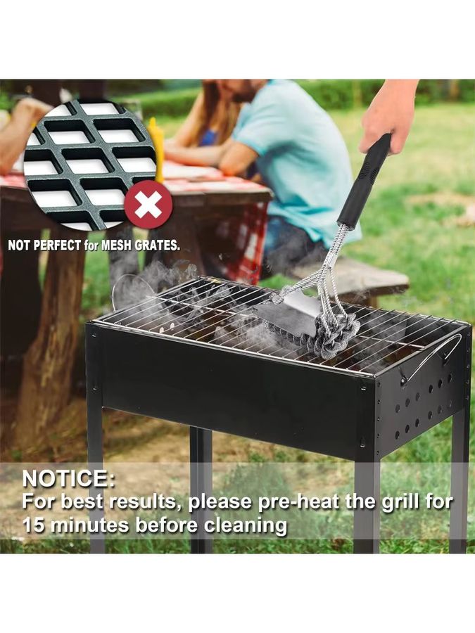 Jiahomily Grillpinsel mit Edelstahlborsten für Barbecue und Grillreinigung - Bild 7