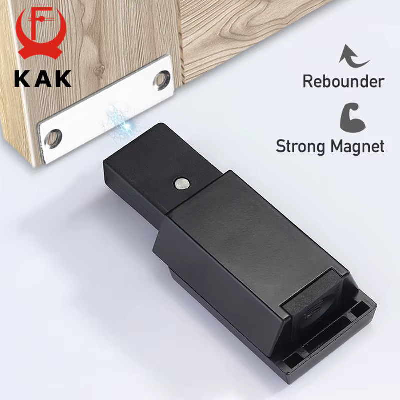 KAK Heavy Duty Push to Open Schrankschnäpper in Schwarz mit Magnet für versteckte Türgriffe - Bild 2
