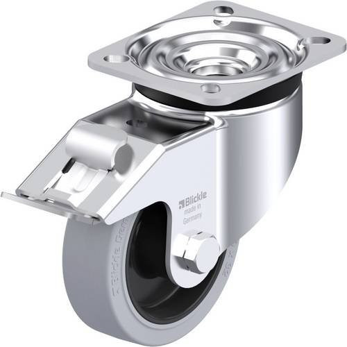 Blickle Stahlblech-Lenkrolle LK-POEV 100XR-1-FI-SG in Silber, Rad-Durchmesser: 100 mm, Tragfähigkeit: 200 kg - Bild 1