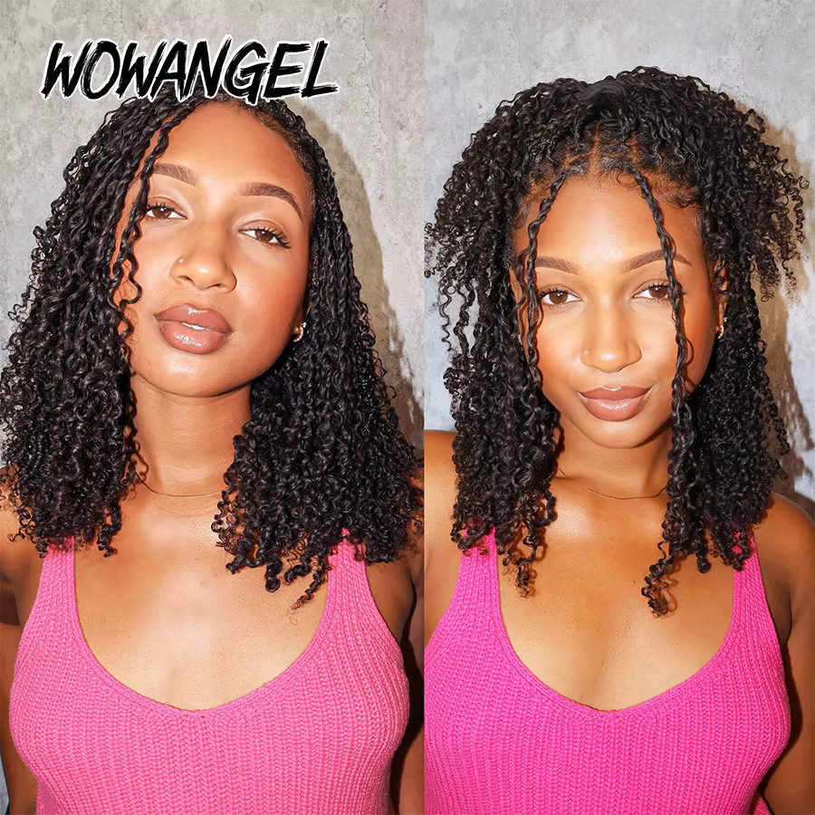 WOWANGEL Afro Kinky Curly Feather Häkel-Haarverlängerungen aus Echthaar - Bild 2