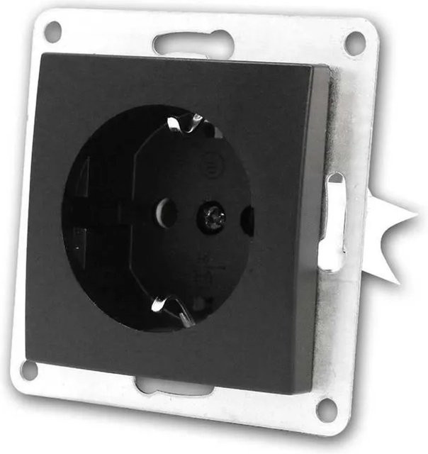 McPower FLAIR Steckdose Schwarz IP20 für Unterputz mit Rahmen und Klemmtechnik - Bild 1