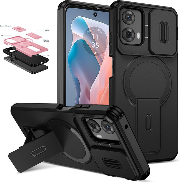 Magnetische Ringhalterung Handyhülle für Motorola G Play Power und Motorola Edge G, Android Phone Case in Schwarz oder Orange - Bild 1
