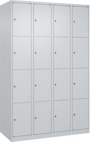 C+P Schließfachschrank Classic PLUS mit 4 Abteilen, Farbe Lichtgrau, B/T/H: 120 x 50 x 185 cm - Bild 1