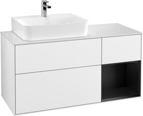 V&B Waschtischunterschrank Finion mit Wandbeleuchtung, Farbe Weiß lackiert, Breite: 120 cm, Tiefe: 50,1 cm, Höhe: 50,1 cm - Bild 1