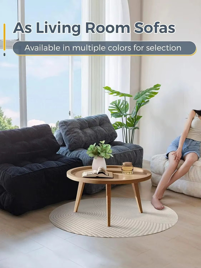 Modulares Ecksofa in Weiß aus Stoff, faltbares Vakuum-Kompressionssofa im nordischen Design für Wohnzimmer und Schlafzimmer - Bild 3