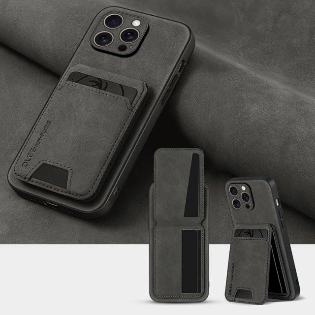 Luxuriöse iPhone Handyhülle aus PU-Leder mit Kartenhalter und Brieftaschen-Funktion in Grün - Bild 1