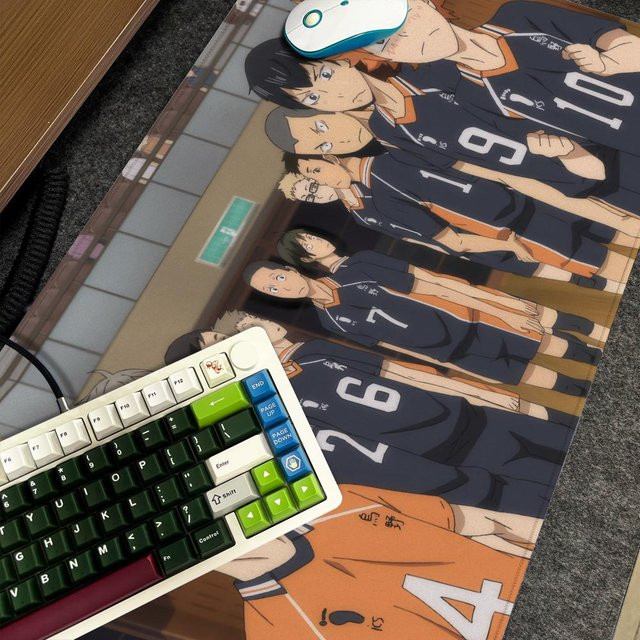 Anime Haikyuu Mauspad XXL rutschfeste Schreibtischunterlage in Schwarz und Multicolour, B/T: 90 x 40 cm - Bild 1