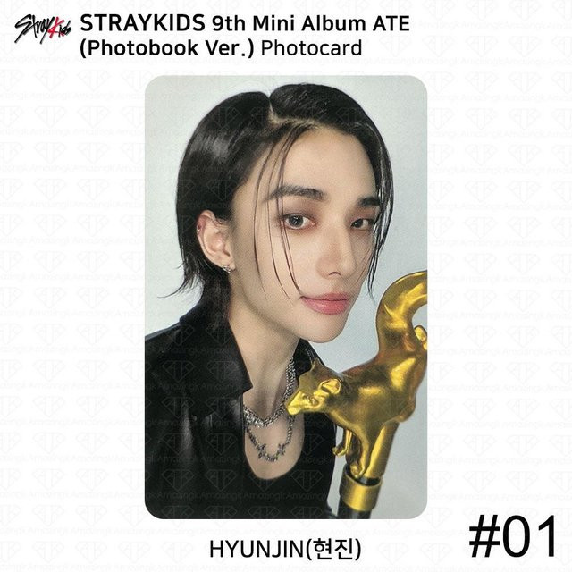 Stray Kids 9. Mini-Album ATE Offizielle Fotokarte Chk Chk Boom Akkordeonbrief Hyunjin Multicolor - Bild 1