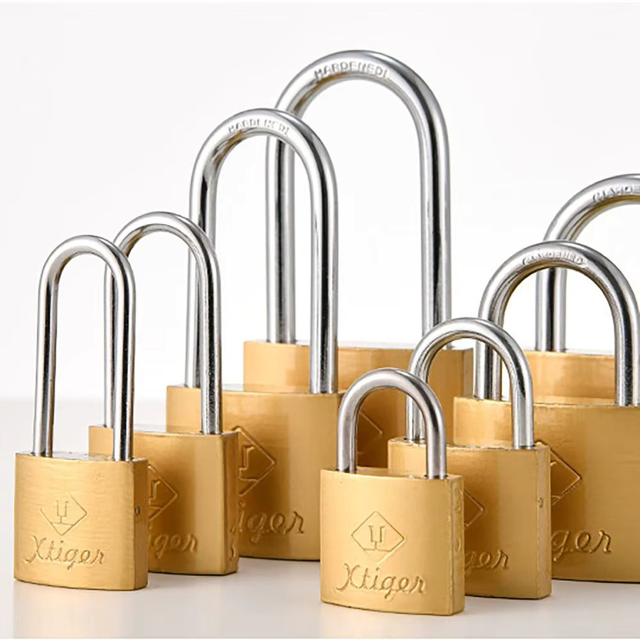 Sicherheitsvorhängeschloss aus Messing in Gold mit 3 Schlüsseln für Reisekoffer und Haushalt - Bild 3