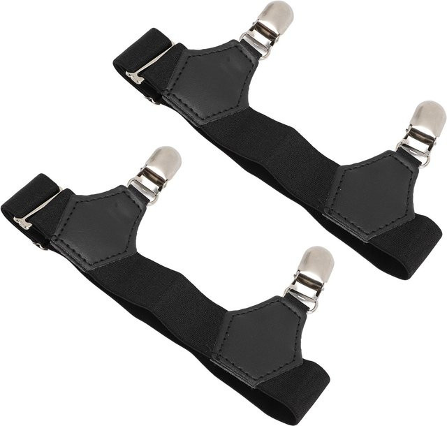 Koogeelife Strumpfhalter Edelstahl, Doppel-Entenschnabelklemmen, Unisex, black - Bild 1