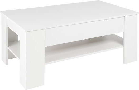 ML-Design Couchtisch Weiß mit Schublade und Ablage B/T/H: 110 x 65 x 48 cm - Bild 1
