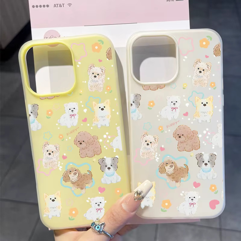 Handyhülle mit niedlichem Welpen-Muster für iPhone 11 bis iPhone 17 Pro Max als Soft Cover - Bild 3