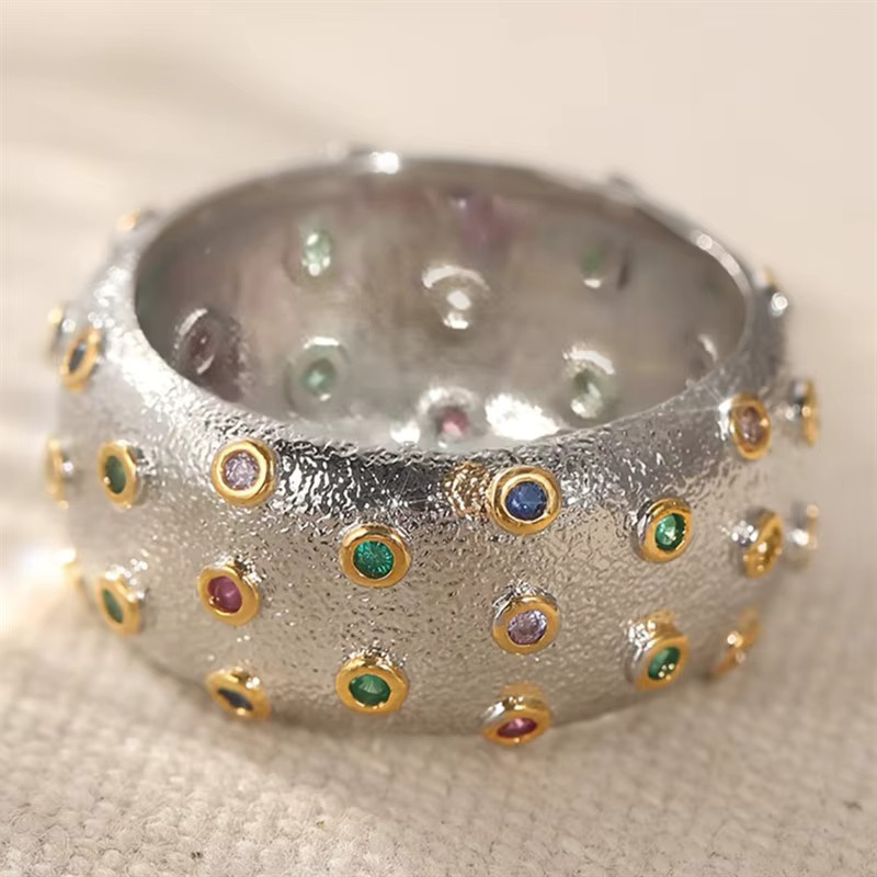 Huitan Chic Ring, Regenbogen-Kubikzirkonia, Bunt, Damen - Bild 2