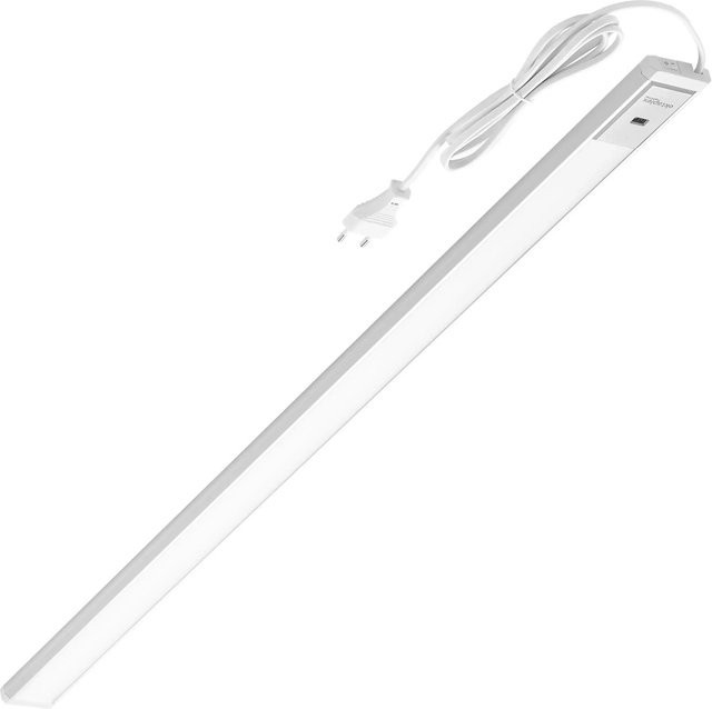Oktaplex Riva LED Unterbauleuchte aus Aluminium in Silber und Weiß, dimmbar mit Bewegungssensor, 4000K Neutralweiß, Breite: 90 cm - Bild 1