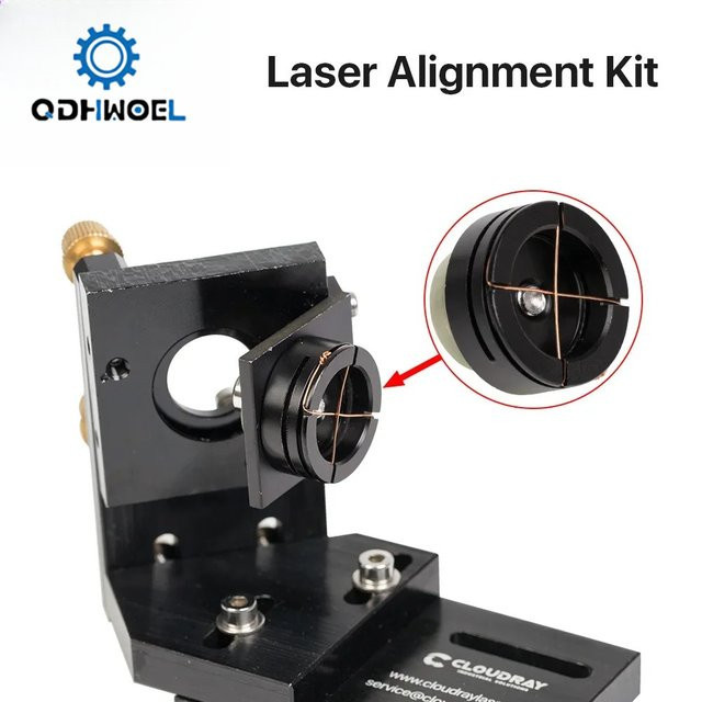 QDHWOEL Laser-Path-Kalibrierungsset mit Lichtregler zur Kollimationsanpassung für CO2-Laserschneider in Schwarz - Bild 1