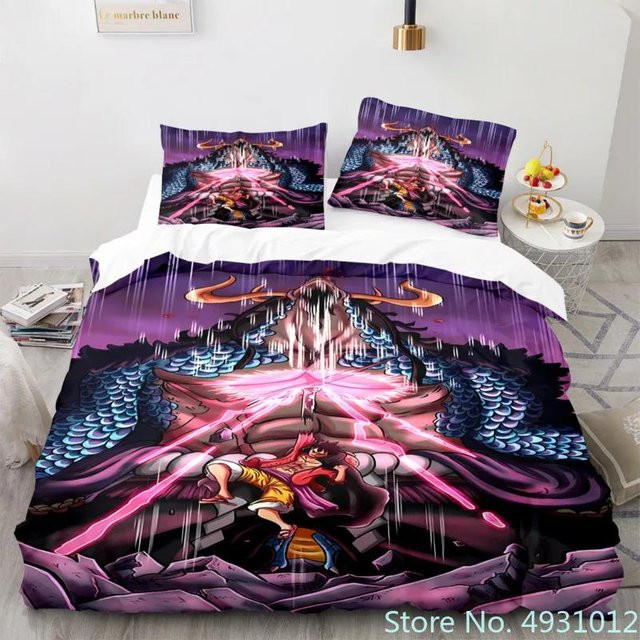 One Piece Anime Bettwäsche Set Nika Luffy Gear 5 mit Bettbezug und Kissenbezug, Mehrfarbig, B/H: 180 x 210 cm - Bild 1
