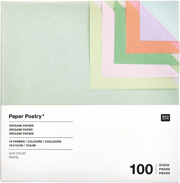 Rico Design Paper Poetry Origami Duo Set in Pastellfarben, Mehrfarbig, 15 x 15 cm - Bild 1