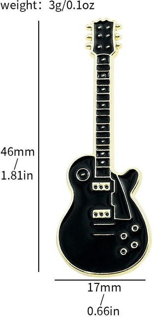 Faircraft Anstecknadel Gitarre, Emaille, schwarz, Unisex - Bild 1