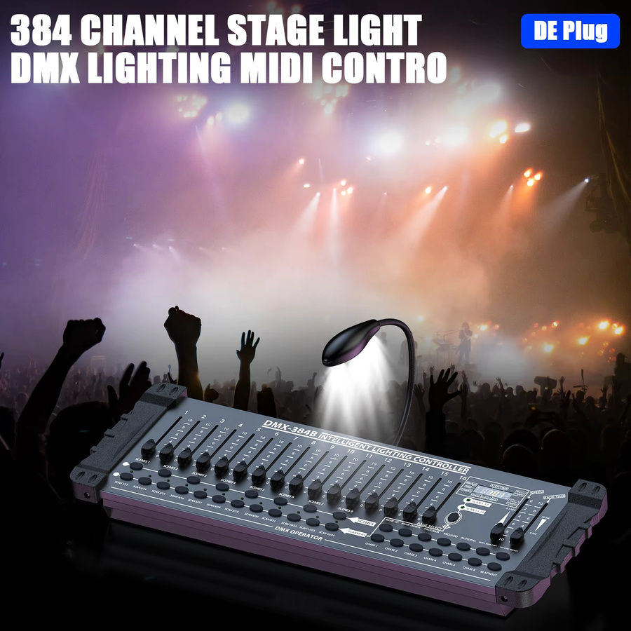 DayFlicker DMX- und MIDI-Operator Scene Controller in Schwarz mit 384 Kanälen für Live-Konzerte, KTV, DJs und Clubs - Bild 2