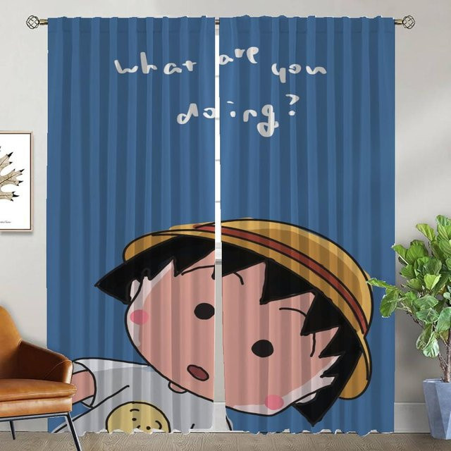 Chi-bi Maruko Halloween Dekoration Vorhänge, 2 Paneele, Blau, Breite: 50 cm, Höhe: 70 cm - Bild 1
